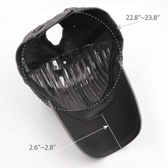 Women's Adjustable Cotton Baseball Cap with Ponytail Hole for Game Day - Picture 6 of 7